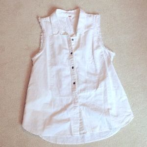 Free People white denim shirt